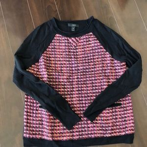 J crew mixed media sweater